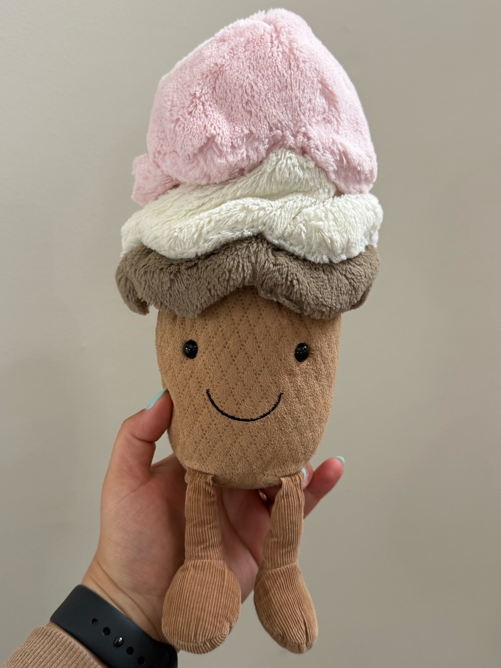 Jellycat Amuseables Neapolitan Ice Cream Cone Plush Stuffed Toy